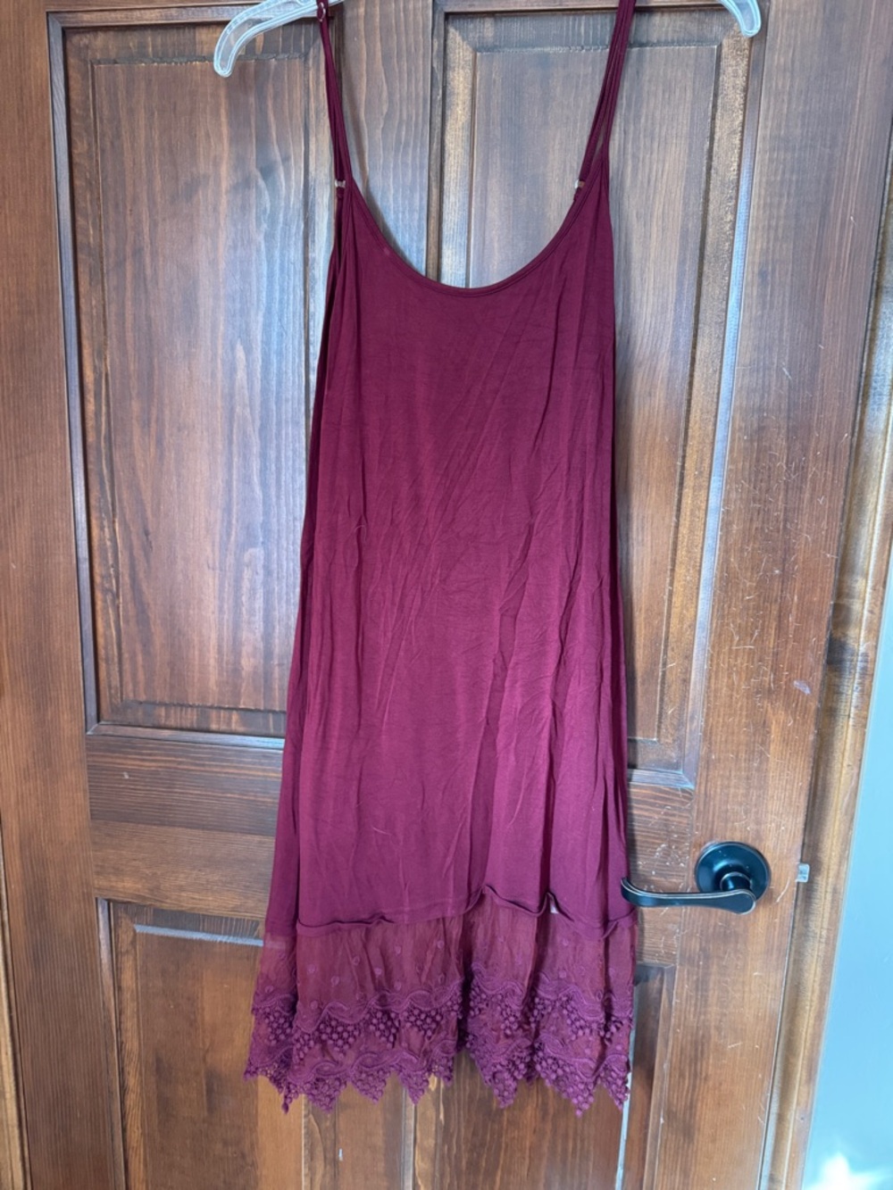 Wine Red Lace Hem layering cami